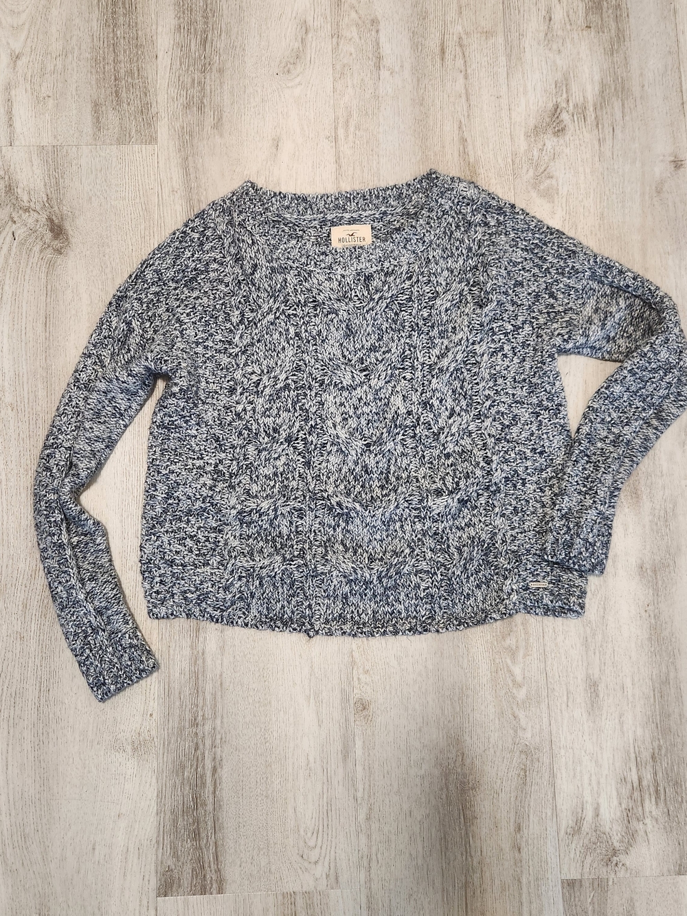 Heathered Blue Cable-Knit Women’s Sweater - Hollister